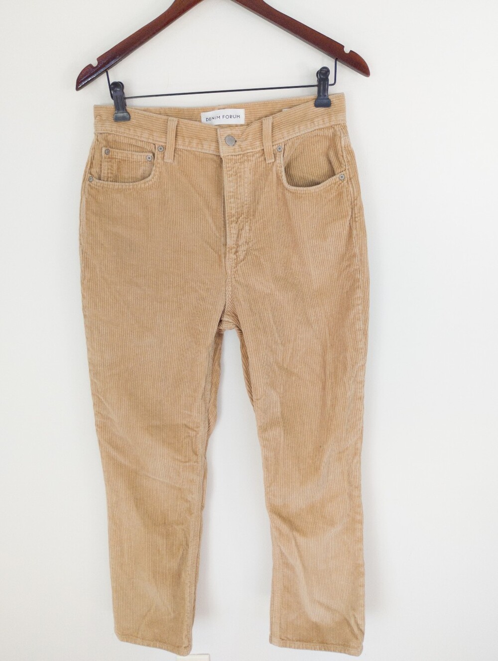 Aritzia Denim Forum The Arlo High Rise Straight Corduroy Pants Tan 29